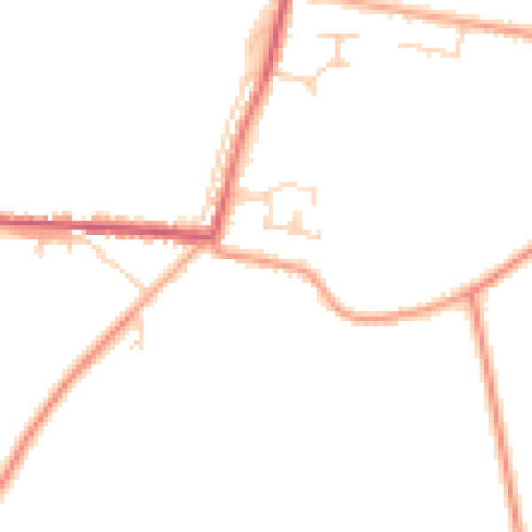 Daytime road noise heatmap for PE14 0HG