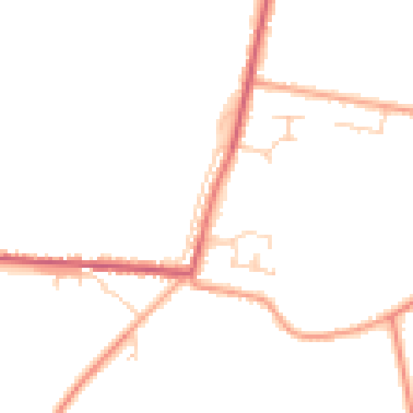 Daytime road noise heatmap for PE14 0HJ