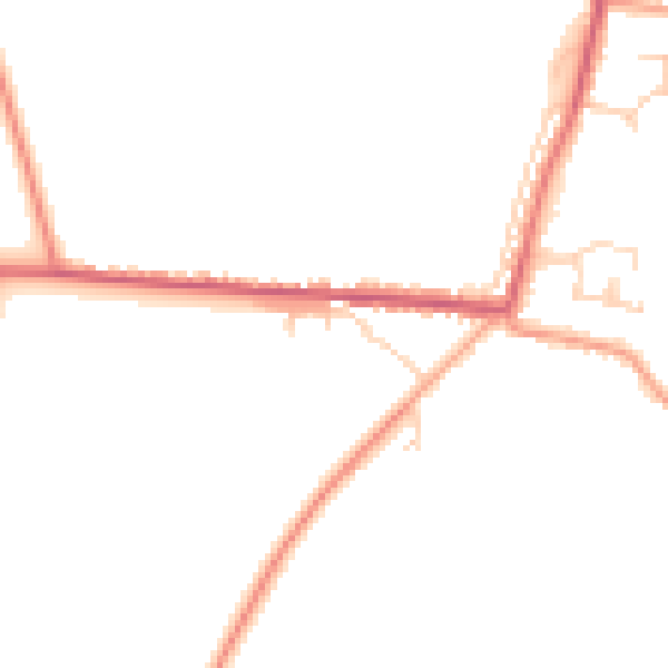 Daytime road noise heatmap for PE14 0HP