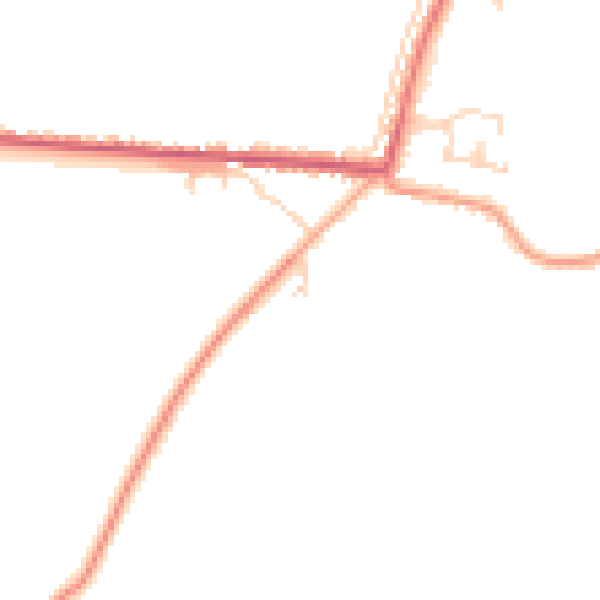 Daytime road noise heatmap for PE14 0HT