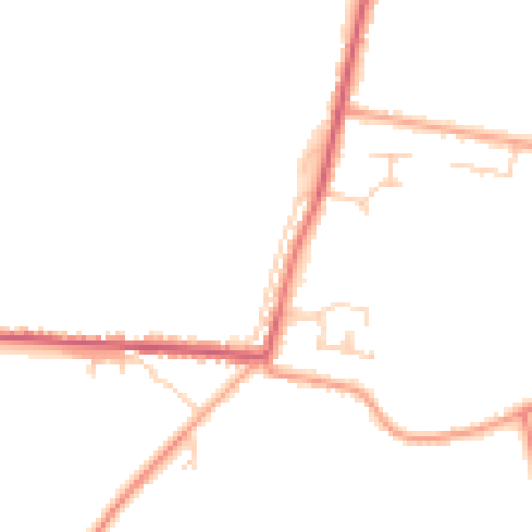 Daytime road noise heatmap for PE14 0HU