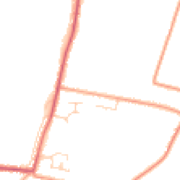 Daytime road noise heatmap for PE14 0HX