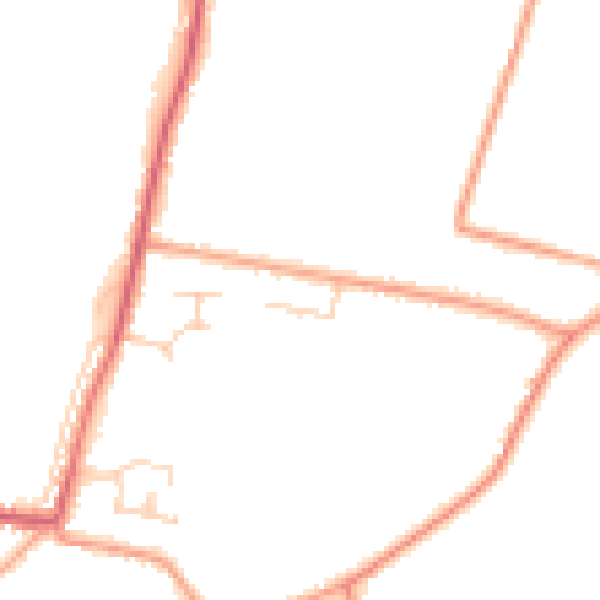 Daytime road noise heatmap for PE14 0HZ