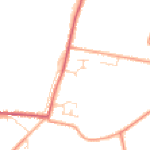 Daytime road noise heatmap for PE14 0JD
