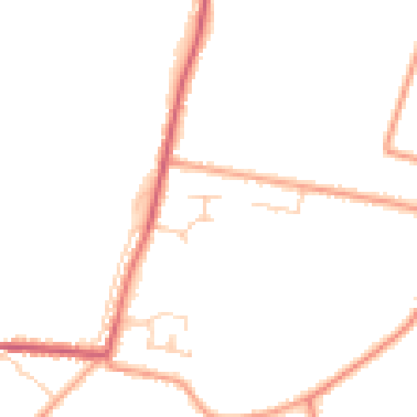 Daytime road noise heatmap for PE14 0JG