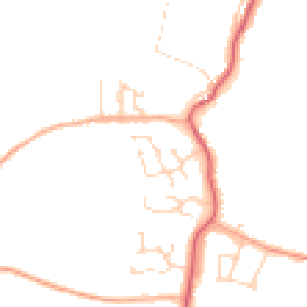 Daytime road noise heatmap for PE14 0JJ