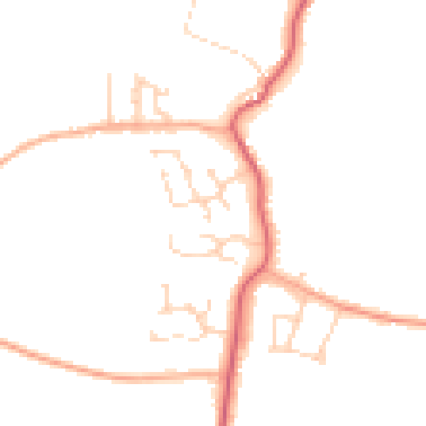 Daytime road noise heatmap for PE14 0JP