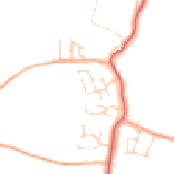 Daytime road noise heatmap for PE14 0JQ
