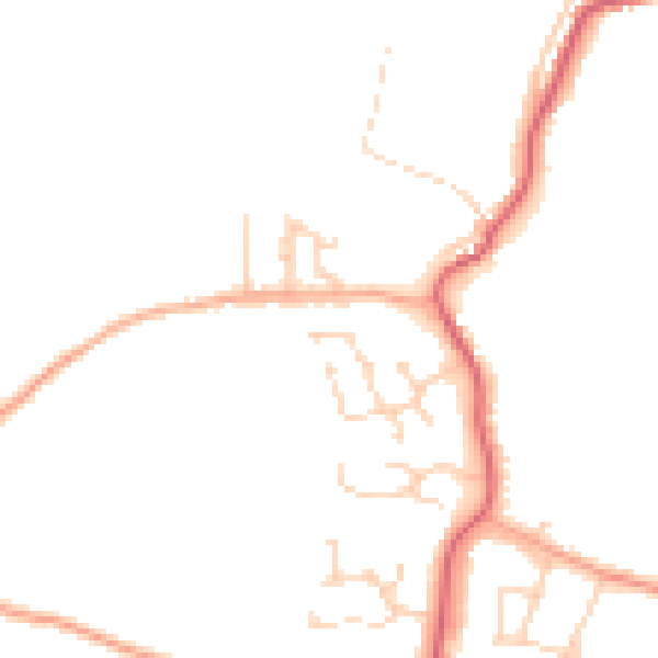 Daytime road noise heatmap for PE14 0JR