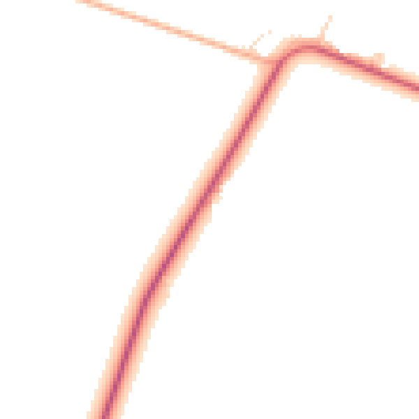 Daytime road noise heatmap for PE14 0LZ
