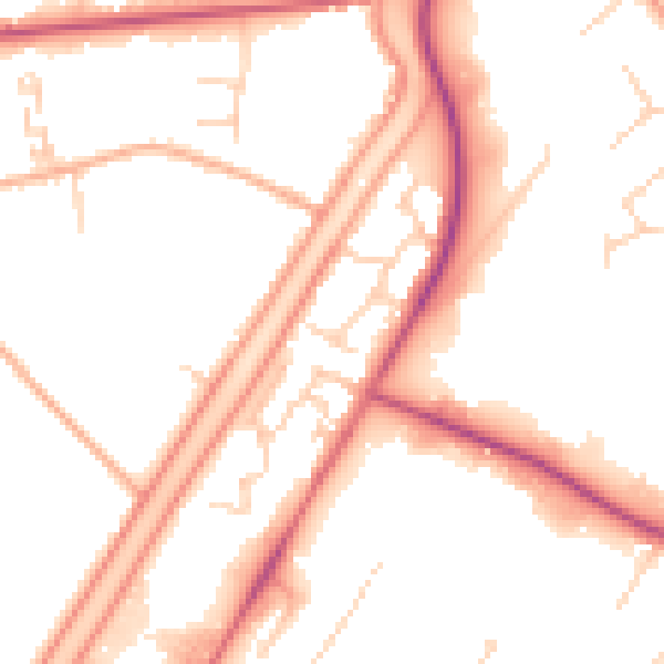Daytime road noise heatmap for PE14 0ST
