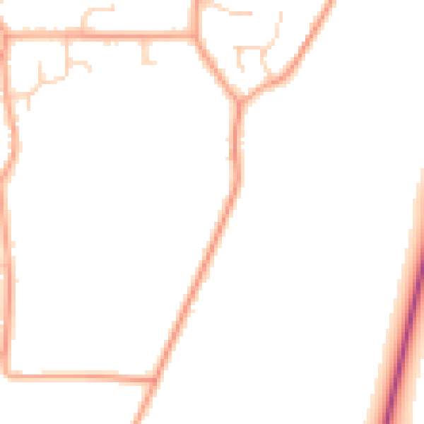 Daytime road noise heatmap for PE14 7BN