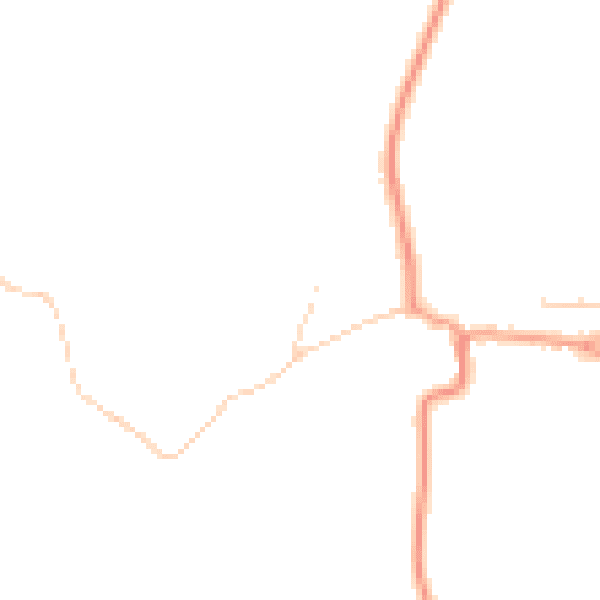 Daytime road noise heatmap for PE14 7EY