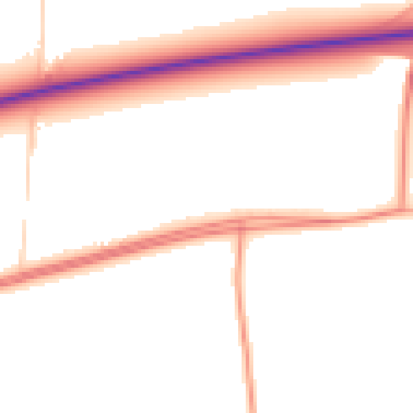 Daytime road noise heatmap for PE14 7RP