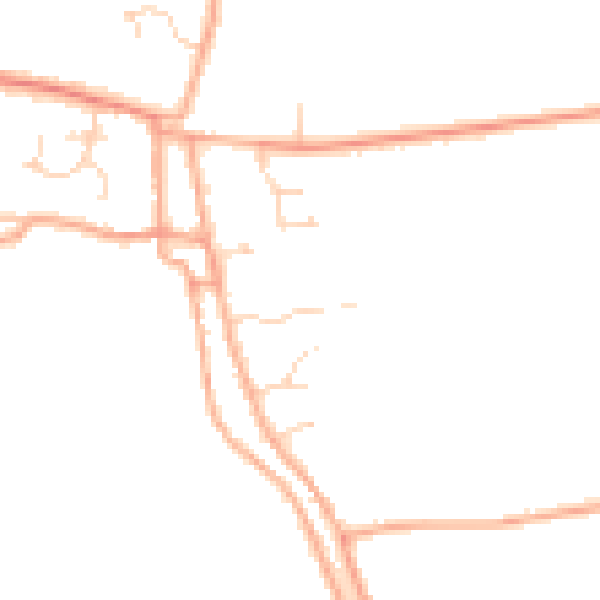 Daytime road noise heatmap for PE14 8BL