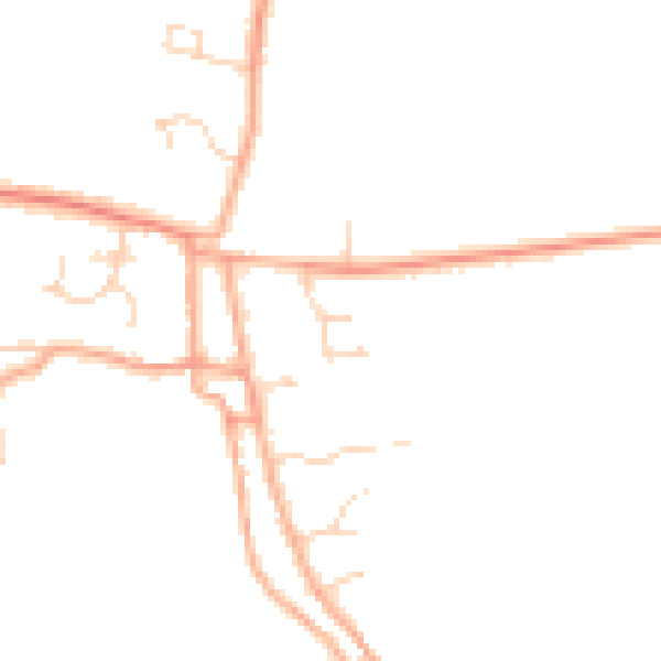 Daytime road noise heatmap for PE14 8DW
