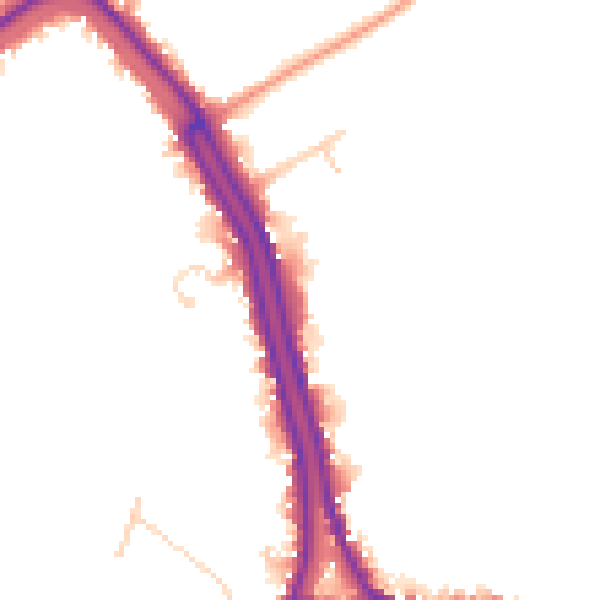 Daytime road noise heatmap for PE14 8QP