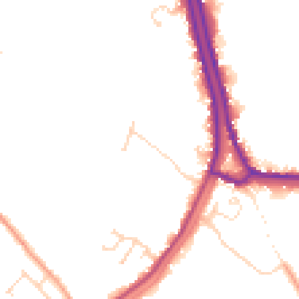 Daytime road noise heatmap for PE14 8RB