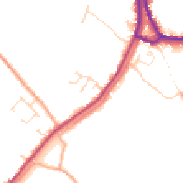 Daytime road noise heatmap for PE14 8RS