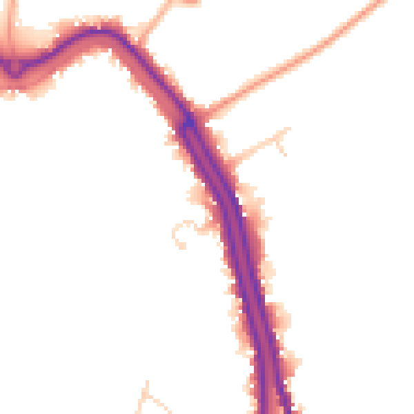 Daytime road noise heatmap for PE14 8TR