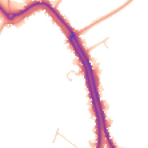 Daytime road noise heatmap for PE14 8TS