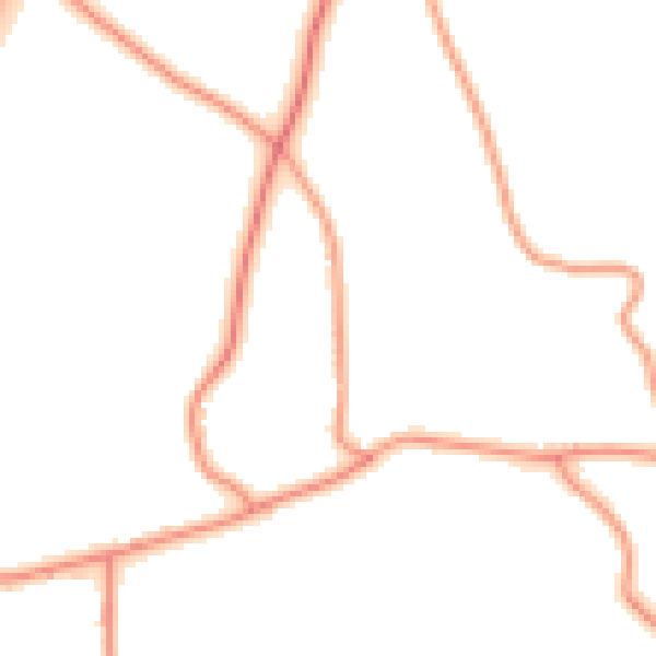 Daytime road noise heatmap for PE20 1AJ