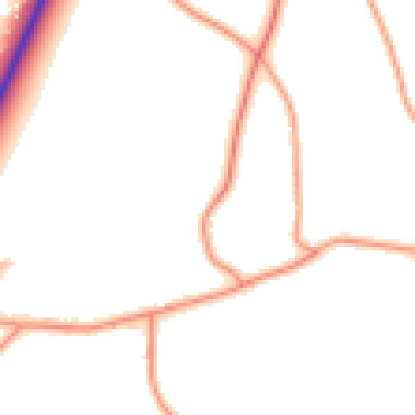 Daytime road noise heatmap for PE20 1AL
