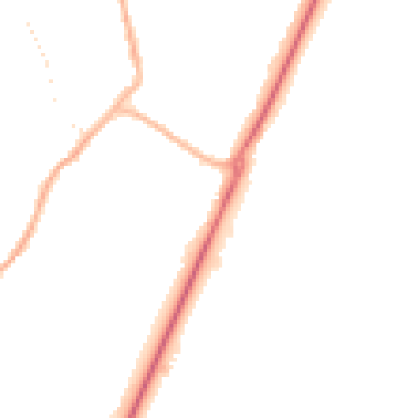Night-time road noise heatmap for PE20 1AN