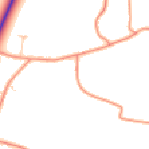 Daytime road noise heatmap for PE20 1AP