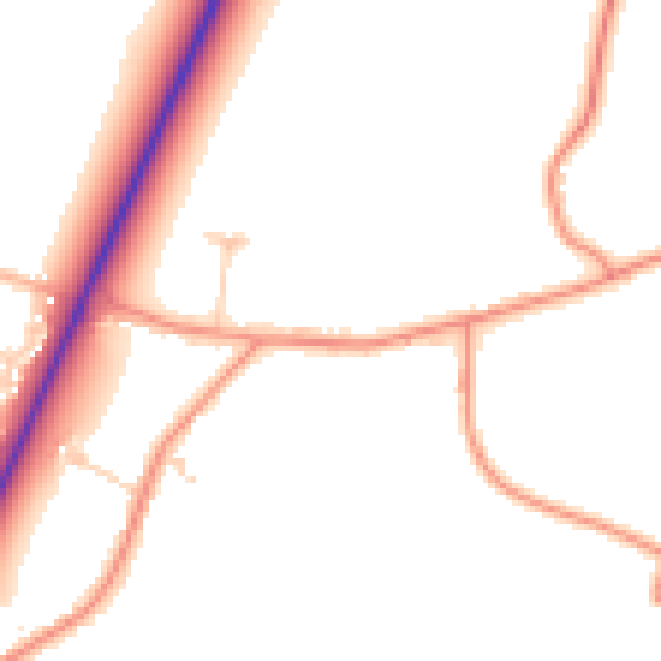 Daytime road noise heatmap for PE20 1AR