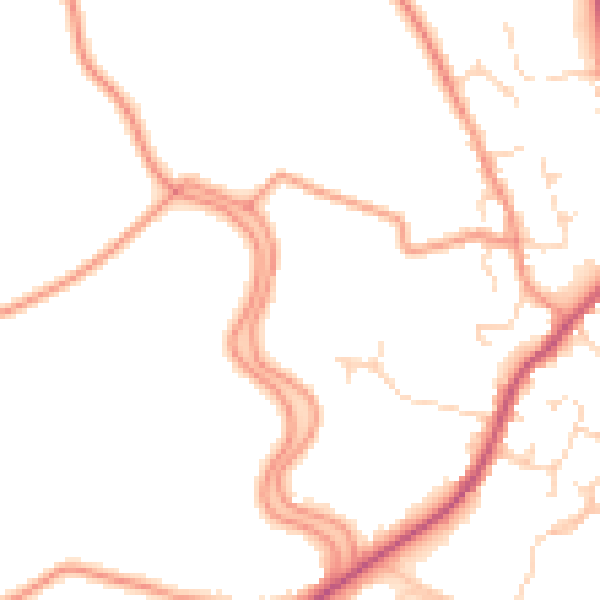 Daytime road noise heatmap for PE20 1AT