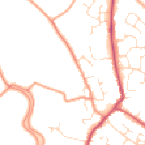 Daytime road noise heatmap for PE20 1BQ