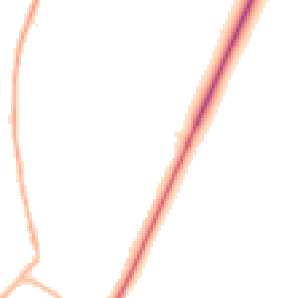 Night-time road noise heatmap for PE20 1DB