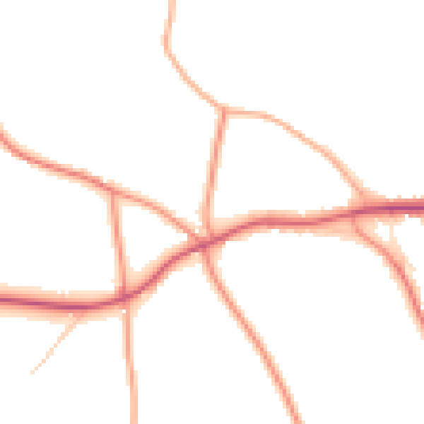 Daytime road noise heatmap for PE20 1DF