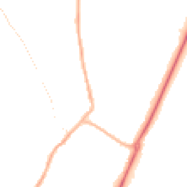 Night-time road noise heatmap for PE20 1DT