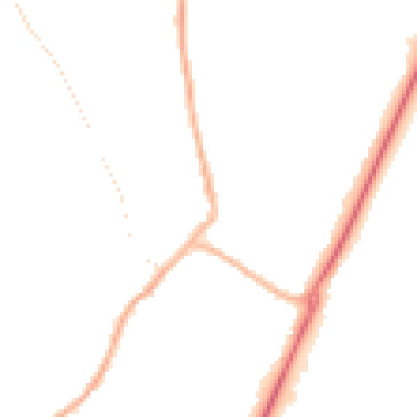 Night-time road noise heatmap for PE20 1DU