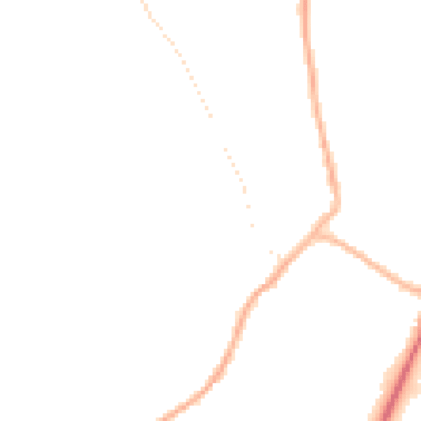 Night-time road noise heatmap for PE20 1EL