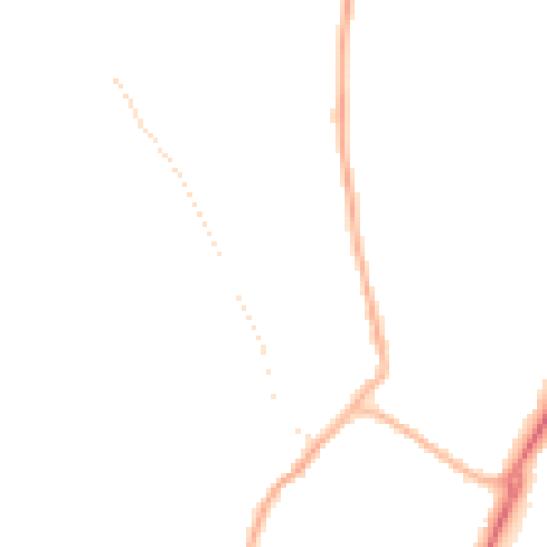 Night-time road noise heatmap for PE20 1EN
