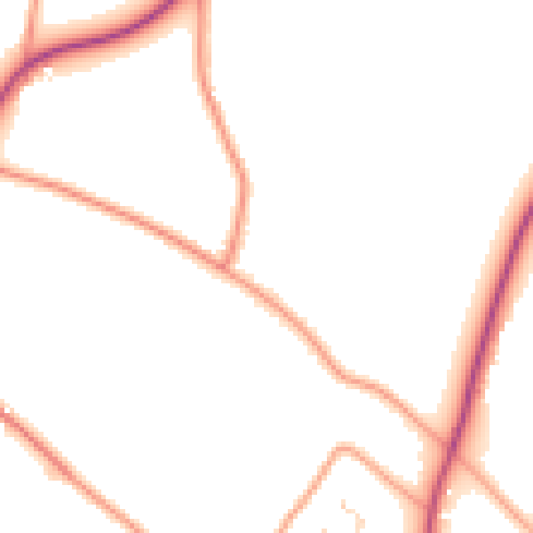 Daytime road noise heatmap for PE20 1FD