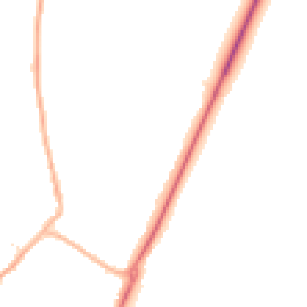 Night-time road noise heatmap for PE20 1HP