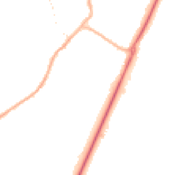 Night-time road noise heatmap for PE20 1JT