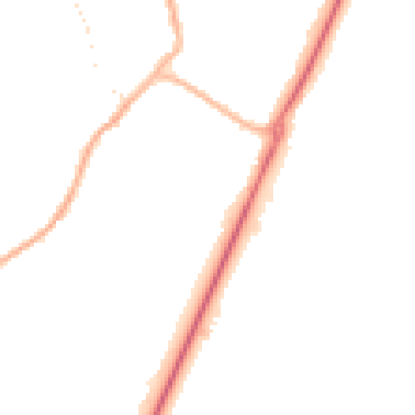 Night-time road noise heatmap for PE20 1JU