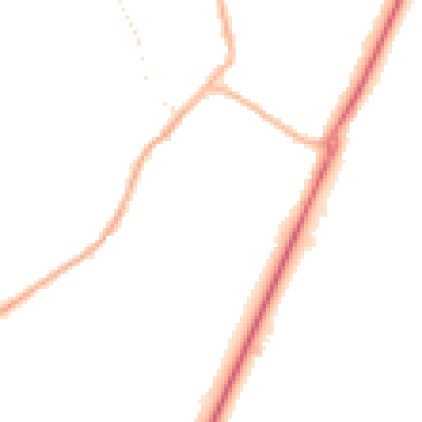Night-time road noise heatmap for PE20 1JX