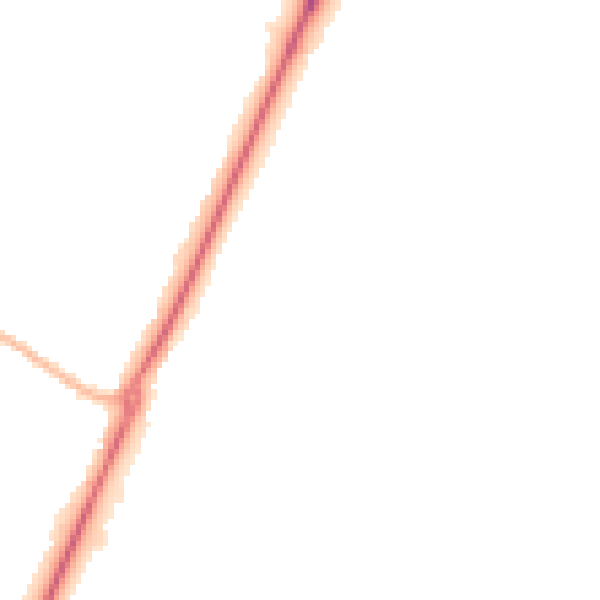 Night-time road noise heatmap for PE20 1LJ