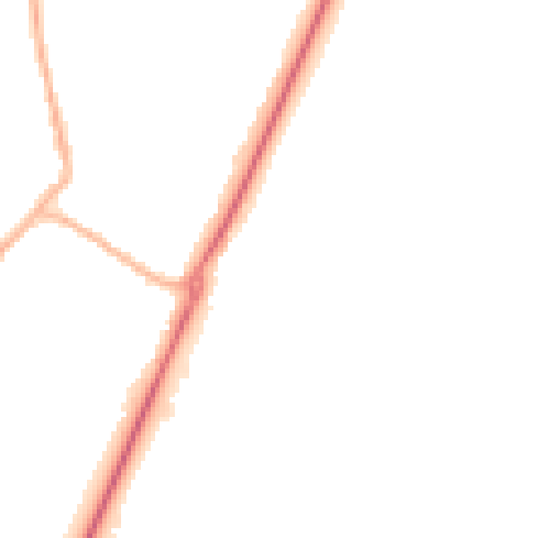Night-time road noise heatmap for PE20 1LP