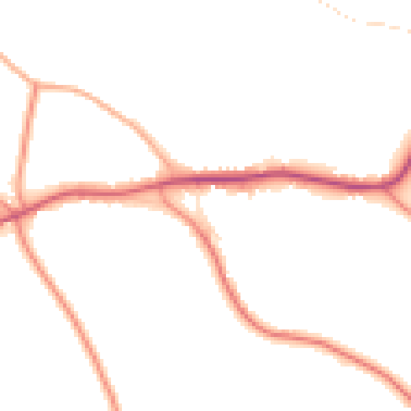 Daytime road noise heatmap for PE20 1NR