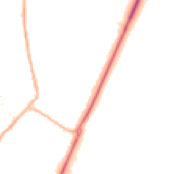 Night-time road noise heatmap for PE20 1QN
