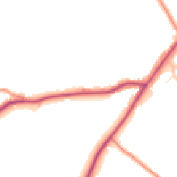 Daytime road noise heatmap for PE20 1QU