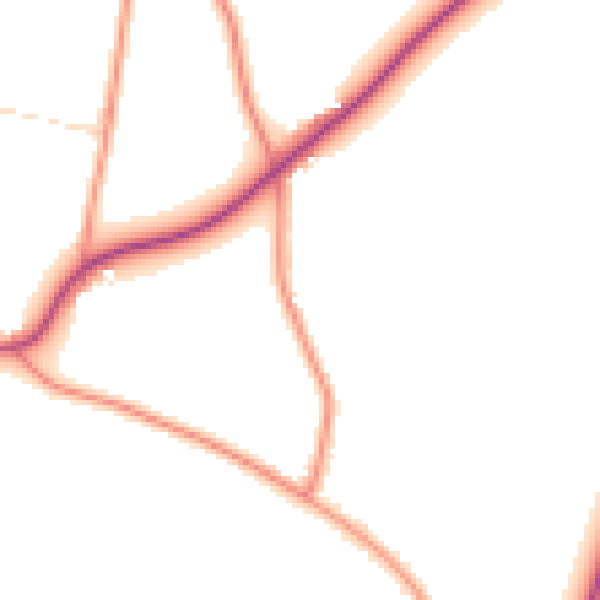 Daytime road noise heatmap for PE20 1RD