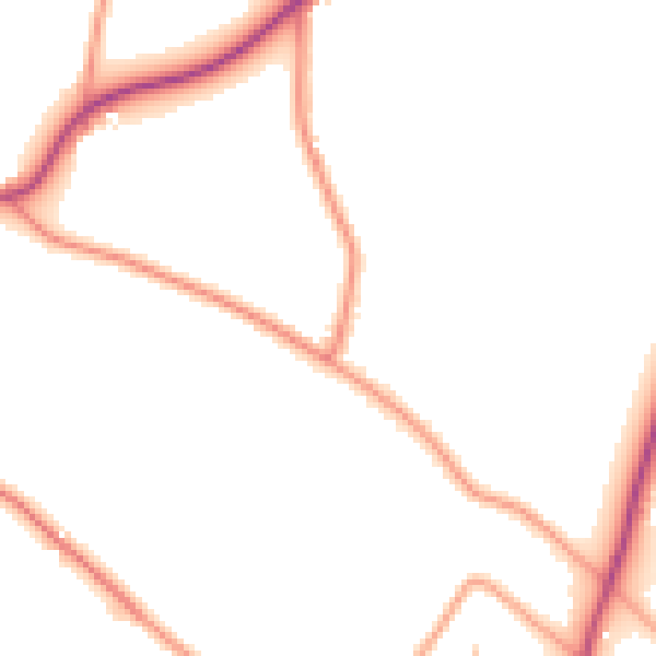 Daytime road noise heatmap for PE20 1RE
